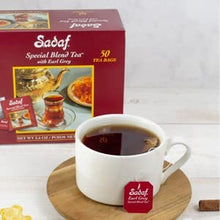 Load image into Gallery viewer, Sadaf Earl Grey Tea Bags | Special Blend Earl Grey Ceylon Black Tea | Product harvested in Sry Lanka | 50 bags (pack of 1)