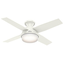 Load image into Gallery viewer, Hunter Dempsey Indoor Low Profile Ceiling Fan with LED Light and Remote Control, 44", White