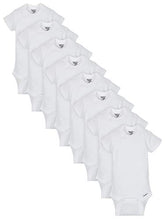 Load image into Gallery viewer, GERBER Baby 8 Pack Short-Sleeve Onesies Bodysuits, White Organic, Newborn