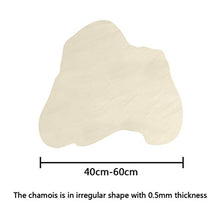 Load image into Gallery viewer, QLOUNI 2PCS Genuine Chamois Leather Car Cleaning Cloth Washing Leather Towel, Natural Sheepskin Shammy Chammy for Wiping Polishing Drying Vehicle Boat Caravan Bike Motorcycle Auto Windows Instrument