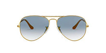 Load image into Gallery viewer, Ray-Ban RB3025 Classic Aviator Sunglasses, Gold/Clear Gradient Blue, 55 mm