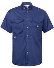 Load image into Gallery viewer, Alimens & Gentle Short Sleeve Outdoor UPF 40+ Breathable Quick Dry Wicking Fabric Fishing Shirt, Blue, X-Large