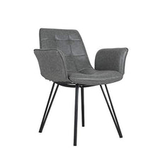 Load image into Gallery viewer, Porthos Home Valo Dining Chairs Set of 2 with Tufted PU Leather Upholstery, Ergonomic Armrests and Elegant Metal Legs