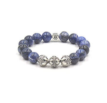 Load image into Gallery viewer, Men's Sodalite Bracelet, Sodalite and Sterling Silver Bracelet, Men's Luxury Bracelet