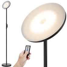 Load image into Gallery viewer, 2PCS, 1Silvery Grey+1Black, JOOFO Floor Lamp,30W/2400LM Sky LED Modern Torchiere 3 Color Temperatures Super Bright Floor Lamps-Tall Standing Pole Light with Remote & Touch Control