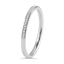 Load image into Gallery viewer, Buy Jewels 14k Gold Half Band Natural Diamond Wedding Anniversary Ring (1/10 cttw, G-H Color, I1-I2 Clarity) (White-Gold, 8)