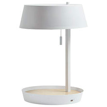 Load image into Gallery viewer, Amazon Brand – Rivet Modern Table Lamp with USB and Bulb, 18"H, White