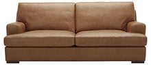 Load image into Gallery viewer, Amazon Brand – Stone & Beam Lauren Genuine Leather Down-Filled Oversized Sofa Couch, 89"W, Cognac