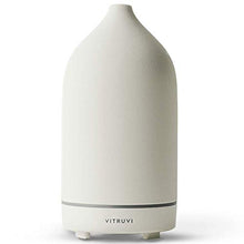 Load image into Gallery viewer, Vitruvi Stone Diffuser, Ceramic Ultrasonic Essential Oil Diffuser for Aromatherapy, White, 90ml Capacity