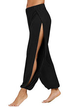 Load image into Gallery viewer, fitglam Women's High Slit Harem Yoga Pants Loose Fit Lounge Beach Pants (Light Gray, XS)