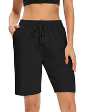 Load image into Gallery viewer, DIBAOLONG Womens Yoga Shorts Loose Comfy Drawstring Lounge Bermuda Shorts with 3 Pockets Purple S