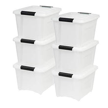 Load image into Gallery viewer, IRIS USA TB-17 19 Quart Stack & Pull Box, Multi-Purpose Storage Bin, 6 Pack, Pearl