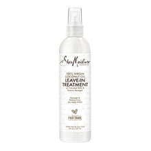 Load image into Gallery viewer, SheaMoisture 100% Virgin Coconut Oil Leave-in Conditioner Treatment for All Hair Types 100% Extra Virgin Coconut Oil Silicone Free Conditioner 8 oz