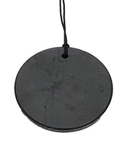 Load image into Gallery viewer, Pachamama Essentials Circle Shungite Pendant Necklace with Certificate of Authenticity, Chakra and Energy Balancing, EMF Protection
