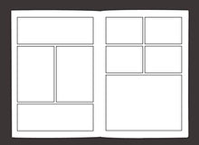 Load image into Gallery viewer, Blank Comic Book: Variety of Templates, 2-9 panel layouts, draw your own Comics