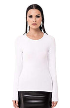 Load image into Gallery viewer, KIKI RIKI Wide Neck Long Sleeve Cotton Shell Style 14653 Ivory M