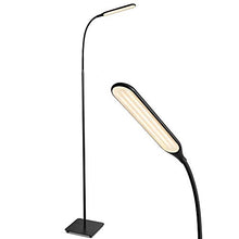 Load image into Gallery viewer, TaoTronics TT-DL072 LED Floor Lamp, Modern Standing Brightness Levels & 4 Colors Dimmable Adjustable Gooseneck Task Lighting for Living Bedroom Reading Piano Room, Black