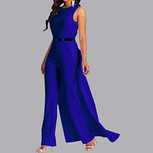 Load image into Gallery viewer, VERWIN Patchwork Overlay Embellished Plain Women's Jumpsuit High-Waist Woman Romper (Medium, Red with Long Sleeve)