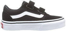 Load image into Gallery viewer, Vans Women's WM Ward Sneaker, Black Suede Canvas Black White Iju, 6