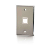 Load image into Gallery viewer, C2G 37093 One Port Keystone Single Gang Wall Plate, TAA Compliant, Stainless Steel