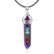 Load image into Gallery viewer, ASTRYAS Healing Crystal Pendant Men's and Women's 7 Chakra Balanced Gemstone Necklace with 18" Stainless Steel Chain Strap Gift Box - Amethyst