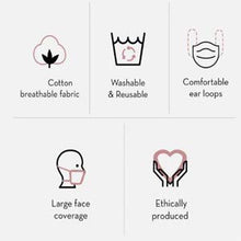 Load image into Gallery viewer, Touchstone Floral design Small Size Face Masks Reusable Machine Washable Handcrafted Cotton Double Layer for women. (Pack of 3). Red White