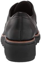 Load image into Gallery viewer, Clarks womens Sharon Noel Oxford, Black Leather W/ Dark Tan Welt, 7.5 US