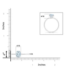 Load image into Gallery viewer, Thin Shank Cushion Cut Aquamarine Ring With Diamond Accents in 14K White Gold (8x6mm Aquamarine)
