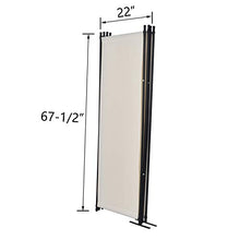 Load image into Gallery viewer, 4 Panel Room Divider Privacy Screens Home Office Accents Folding Steel Frame White (White)