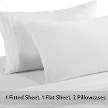 Load image into Gallery viewer, COHOME California King Bed Sheets Set 4 Piece, Microfiber 1800 Thread Count Luxury Egyptian Sheets -Stain Wrinkle Fade Resistant, Hypoallergenic 16 inch Deep Pocket Bedding Set (White)