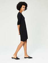 Load image into Gallery viewer, Amazon Brand - Daily Ritual Women's Jersey 3/4-Sleeve Scoop-Neck T-Shirt Dress, Black, Large
