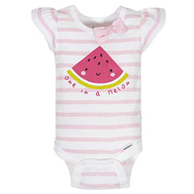 Load image into Gallery viewer, GERBER Baby Girls 4-Pack Short Sleeve Onesies Bodysuits, Pink Watermelon, 6-9 Months