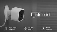 Load image into Gallery viewer, Introducing Blink Mini – Compact indoor plug-in smart security camera, 1080 HD video, motion detection, Works with Alexa – 1 camera