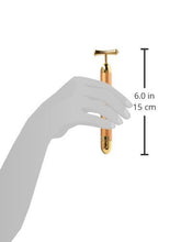 Load image into Gallery viewer, Beauty Bar 24k Golden Pulse Facial Massager, T-Shape Electric Sign Face Massage Tools for Sensitive Skin Face Pull Tight Firming Lift