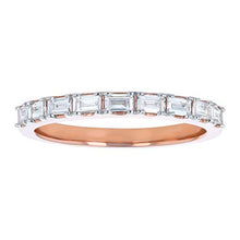 Load image into Gallery viewer, Olivia Paris 14K Gold 1/3 Carat (ctw) Baguette Diamond (SI2, H-I) Semi-Eternity Band (Rose, White, or Yellow)