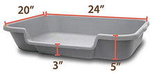 Load image into Gallery viewer, Kitty Go Here Senior Cat Litter Box 24" x 20" x 5" Beach Sand Color. Opening is 12" Wide and 3" from The Floor. Made in The USA are Available Under PuppyGoHere.