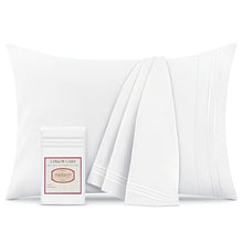 Load image into Gallery viewer, Mellanni White Pillow Cases Standard Size Set of 2 - Pillow Covers - Pillow Protector - Hotel Luxury 1800 Bedding Sheets & Cooling Pillowcases (Set of 2 Standard/Queen Size 20" x 30", White)