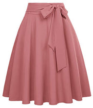 Load image into Gallery viewer, Salmon Pink Skirts for Women Ladies High Waist Pleated Skirt with Belt Size M