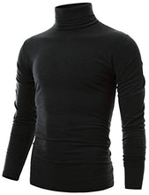 Load image into Gallery viewer, Ohoo Mens Slim Fit Flice Long Sleeve Pullover Flice Turtleneck/DCT005-LIGHTGREY-S