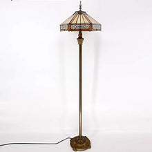 Load image into Gallery viewer, Tiffany Floor Lamp Yellow Hexagon Stained Glass Lampshade Mission Style Coffee Table Reading Lamps Antique Base Lighting W16 H64 Inch Living Room Bedroom Bookcase Bedside Desk S011 WERFACTORY