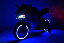 Load image into Gallery viewer, Street Racer 12V Battery Power Motorized Electric Kids Ride-On Motorcycle Bike + EVA Foam Rubber LED Wheels + Leather Seat + MP3 Music Player + Spring Shock Suspension + Training Wheels (Red)