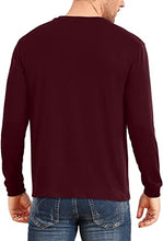 Load image into Gallery viewer, YTD Mens Long Sleeve Henley T-Shirt Fashion Casual Big & Tall Shirts with Pocket Medium Wine Red