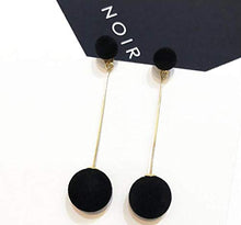 Load image into Gallery viewer, Artificial Hair Ball Dangle Earring For Women Cute Pompom Earring for Women Girl Gifts Present Valentines Birthday Anniversary Mothers Day Christmas(Black)