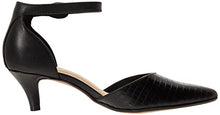 Load image into Gallery viewer, Clarks womens Linvale Edyth pumps shoes, Black Leather/Croc Combi, 8.5 US