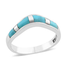 Load image into Gallery viewer, Southwest Fashion Jewelry Band Ring for Women 925 Sterling Silver Kingsman Turquoise Size 9