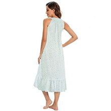 Load image into Gallery viewer, FMIRREO Womens Sleeveless Long Nightgown Cotton Loungewear Comfy Soft Sleepwear Full Length Sleep Dress Loose Nightdress Print purple green-XL