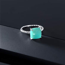 Load image into Gallery viewer, Gem Stone King 925 Sterling Silver Square Cabochon Sleeping Beauty Green Turquoise Women's Ring (Size 7)