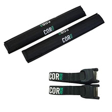 Load image into Gallery viewer, Aero Roof Rack Pads and Premium Scratch Resistant Silicone Buckle Tie Down Straps for Surf, SUP, Kayak and Canoe (28" Large) by Cor Surf