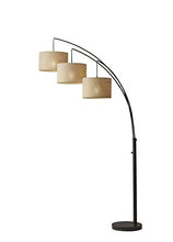 Load image into Gallery viewer, Adesso 4238-26 Trinity Arc Floor Lamp Antique Bronze FinisH, Beige Burlap Lamp. Home Decor Lamps and Light Fixtures, 82",3 Arm