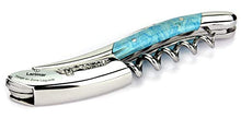 Load image into Gallery viewer, Laguiole en Aubrac corkscrew sommelier waiters knife 3 functions SOM99PWI larimar handle, stainless steel shiny